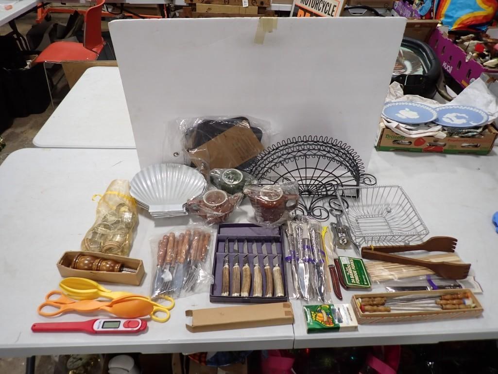 Kitchen Items incl Knives, Utensils, Shell Plates, etc (1 of 16)