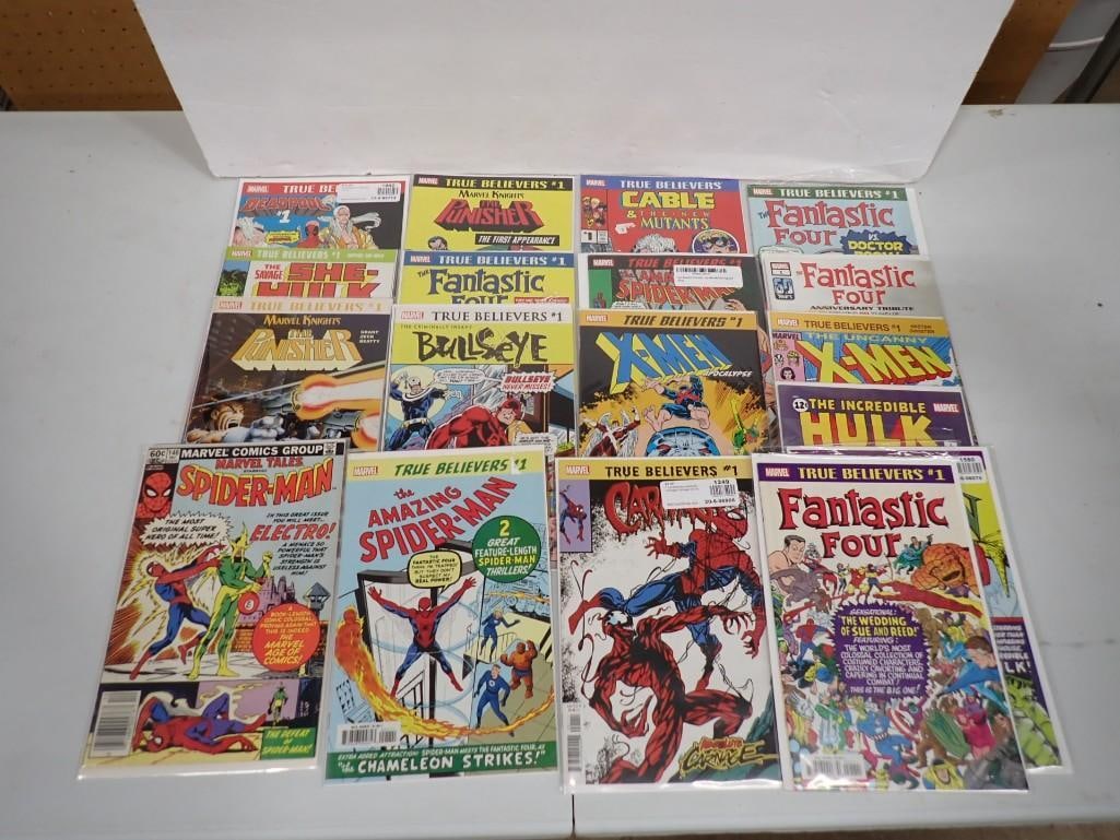 Comic Book Lot including Punisher, Fantastic Four, Spider-Man, X-Men, Incredible Hulk, etc: Comic Book Lot including Punisher, Fantastic Four, Spider-Man, X-Men, Incredible Hulk, etc All pictures are considered part of the description and should be examined carefully by bidders. Live Auction