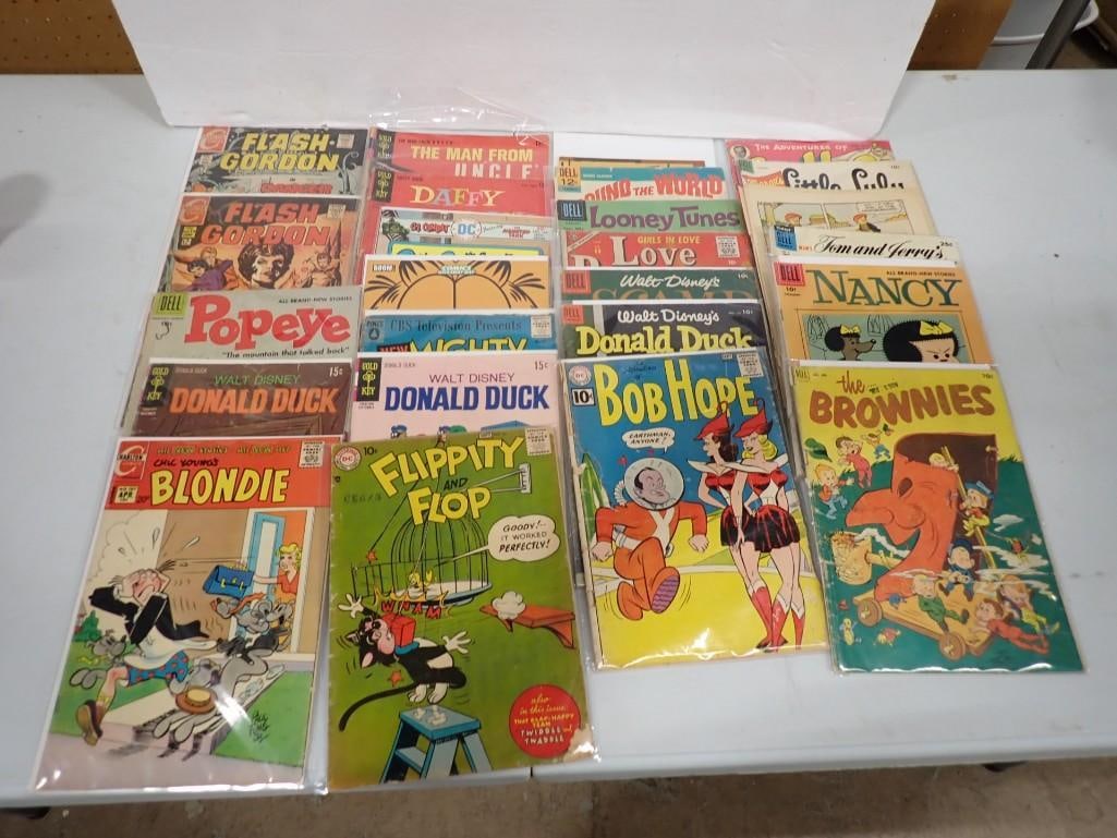 Vintage Comics including Flash Gordon, Daffy Duck, Walt Disney, Donald Duck, Bob Hope, Blondie, Nanc (1 of 13)