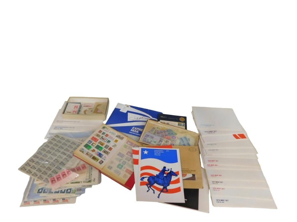Large Stamp Collection Lot including 1970's Mint Sets, Assorted Books, Postage, Marilyn Monroe, etc. (1 of 6)