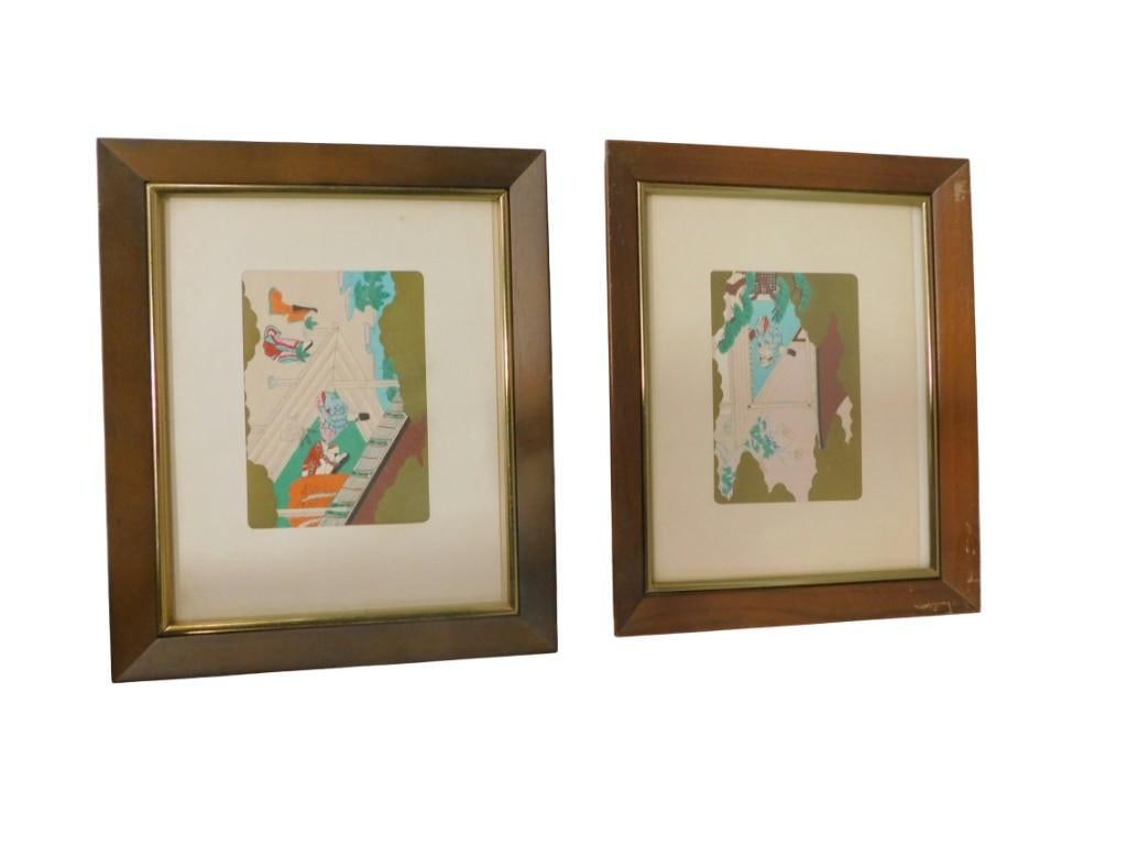 Pair of Framed Asian Prints: Pair of Framed Asian Prints All pictures are considered part of the description and should be examined carefully by bidders. Live Auctioneers is now offering Live Shipping through them. This is an opt