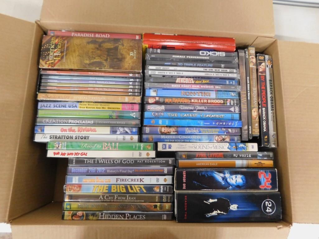 DVD lot including American Heritage Series, 24, Friends, Bewitched, Avril Lavigne, etc. (1 of 5)