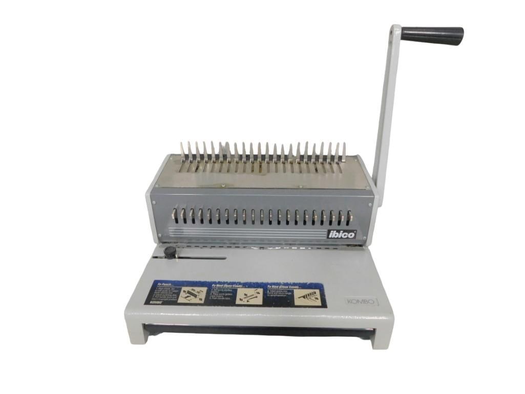 Ibico Kombo Manual Comb Binding Machine: Ibico Kombo Manual Comb Binding Machine All pictures are considered part of the description and should be examined carefully by bidders. Live Auctioneers is now offering Live Shipping through them. Th