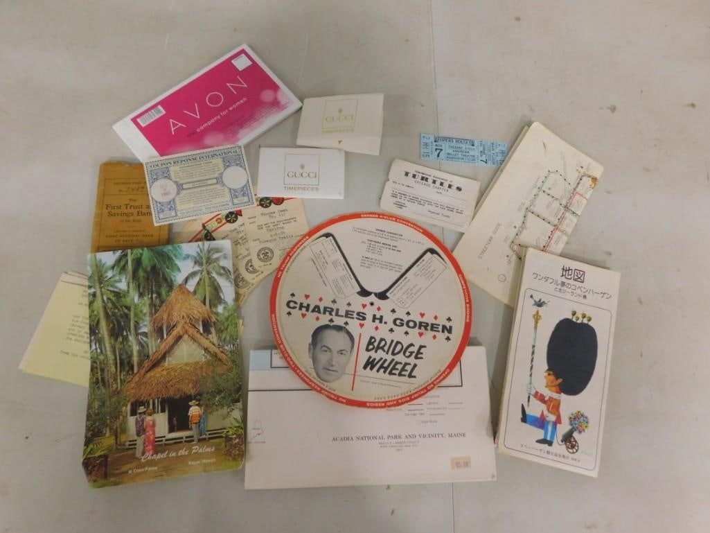 Ephemera Lot including Charles H Goren Bridge Wheel, ticket stubs, etc (1 of 5)