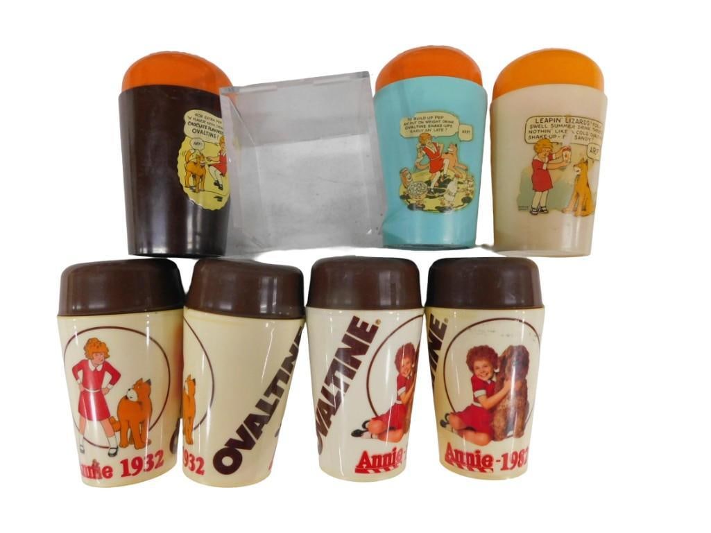 Vintage Little Orphan Annie Ovaltine Shake Up Mugs: Vintage Little Orphan Annie Ovaltine Shake Up Mugs All pictures are considered part of the description and should be examined carefully by bidders. Live Auctioneers is now offering Live Shipping throu