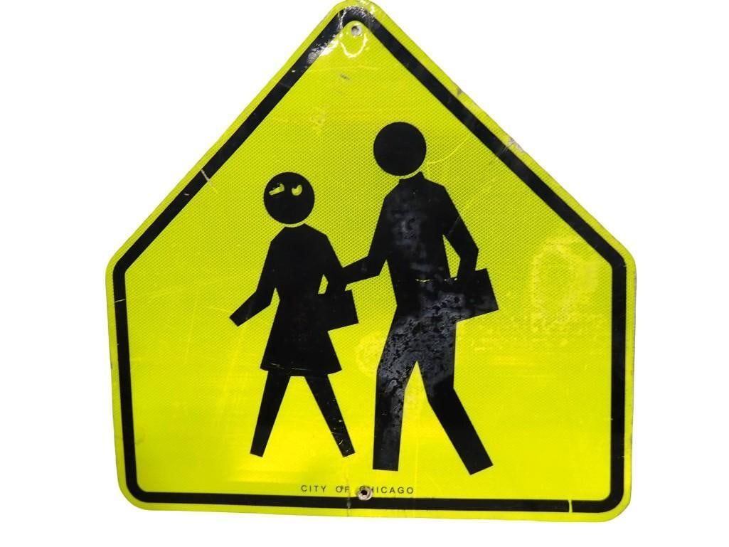 Pedestrian Crossing Road Sign: Pedestrian Crossing Road Sign All pictures are considered part of the description and should be examined carefully by bidders. Live Auctioneers is now offering Live Shipping through them. This is an