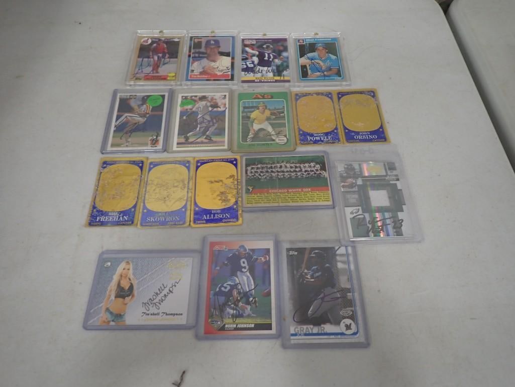 Sports Card Lot including Autogrpahed (No COAs) Vintage, Baseball, Football, Tra'shell Thompson, etc: Sports Card Lot including Autogrpahed (No COAs) Vintage, Baseball, Football, Tra'shell Thompson, etc All pictures are considered part of the description and should be examined carefully by bidders