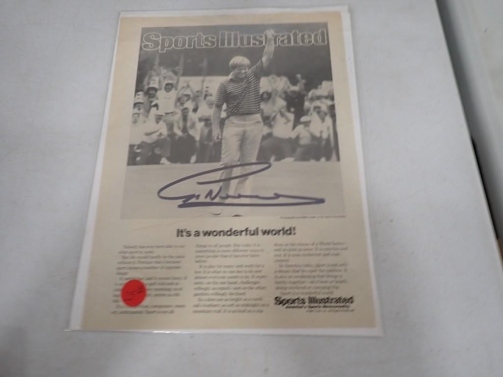 Vintage Sports Illustrated Jack Nicklaus Autographed Print - No COA: Vintage Sports Illustrated Jack Nicklaus Autographed Print - No COA All pictures are considered part of the description and should be examined carefully by bidders. Live Auctioneers is now offering Li