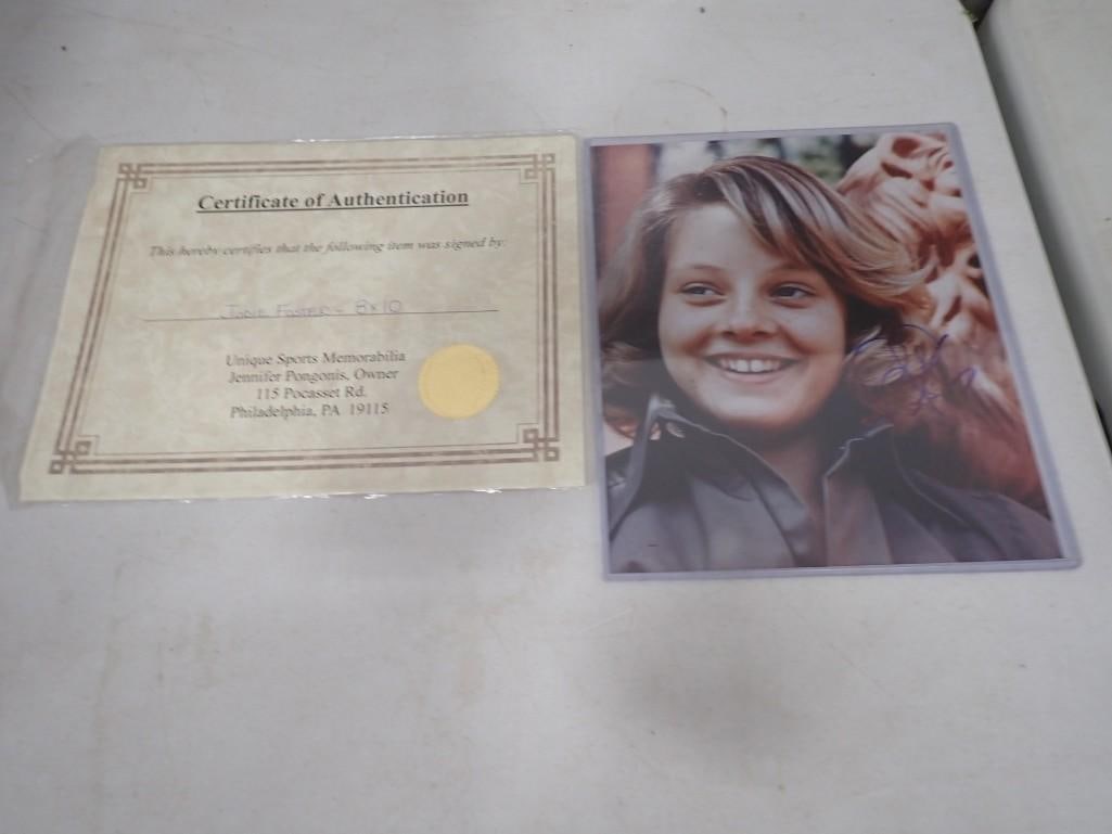 Jodie Foster Autographed 8x10" Photo with COA: Jodie Foster Autographed 8x10" Photo with COA All pictures are considered part of the description and should be examined carefully by bidders. Live Auctioneers is now offering Live Shipping throug