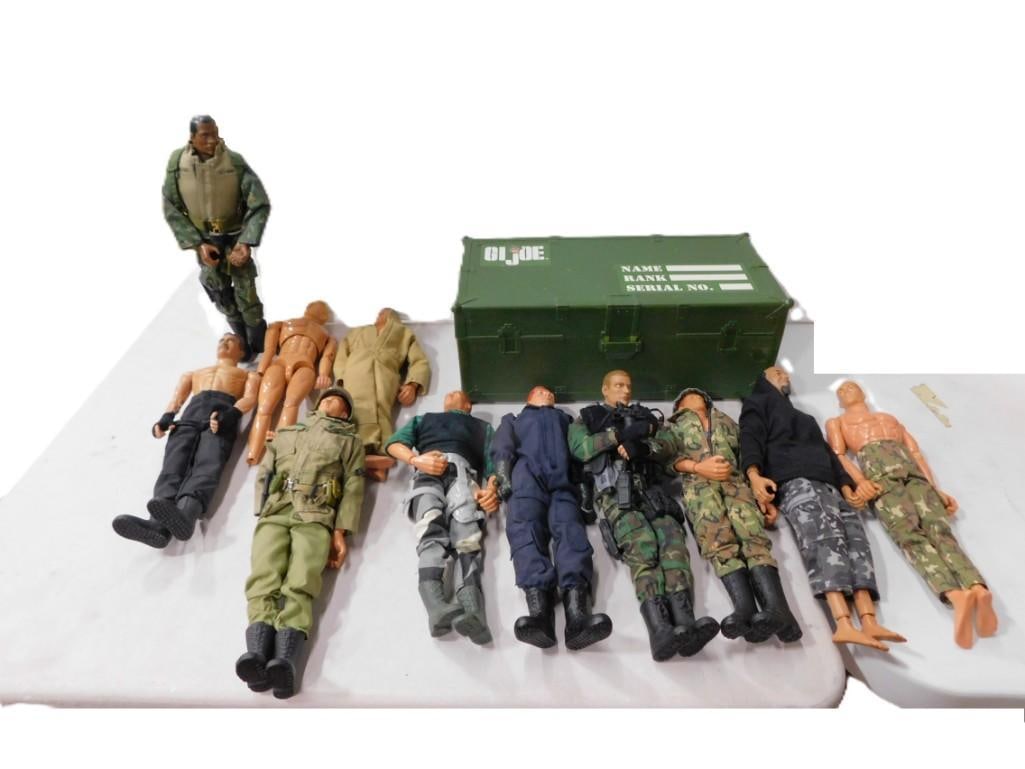 GI Joe Lot including 12" Action Figures, Footlocker, Accessories: GI Joe Lot including 12" Action Figures, Footlocker, Accessories All pictures are considered part of the description and should be examined carefully by bidders. Live Auctioneers is now offering L