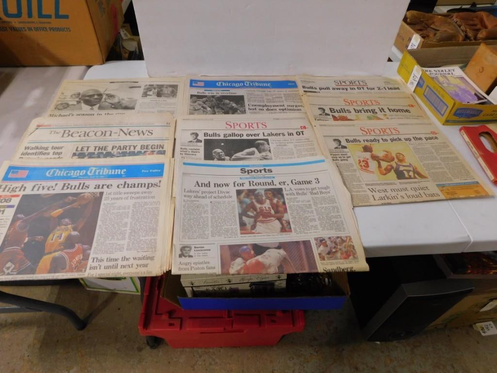 Vintage Newspaper Lot including Chicago Bulls Championships, Michael Jordan, etc. (1 of 11)