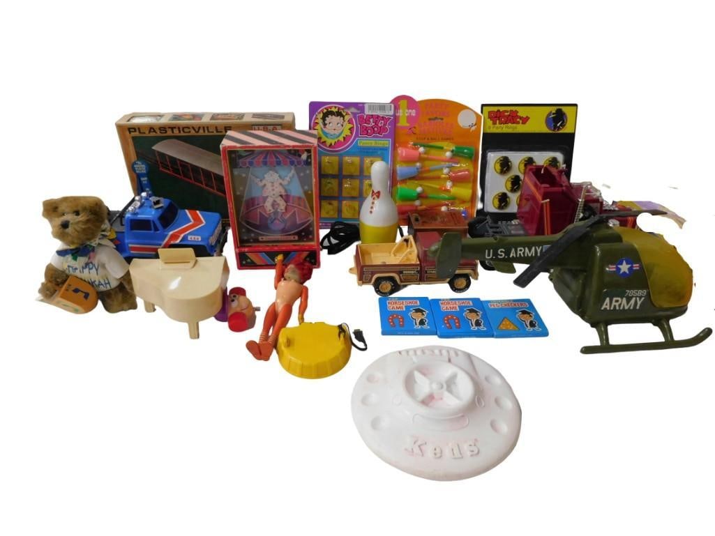 Vintage Toy Lot including New in Package, Dick Tracy, US Army, Plasticville, Plush, Betty Boop, Etc (1 of 20)