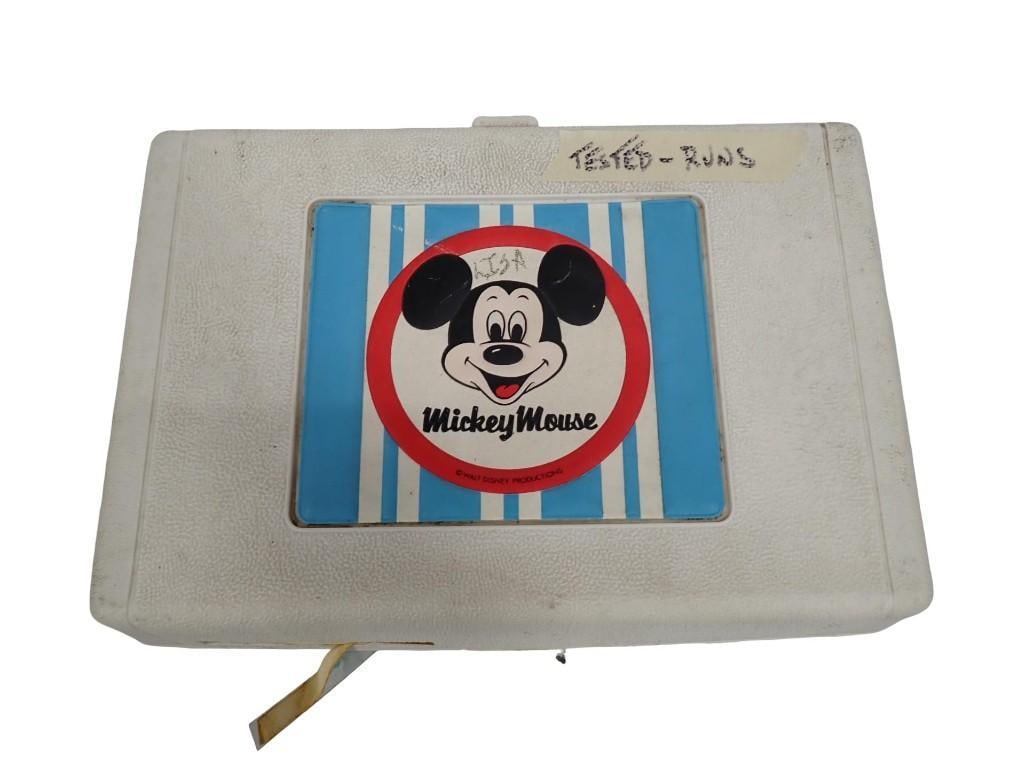 Vintage General Electric Mickey Mouse Portable Record Player Tested and Works: Vintage General Electric Mickey Mouse Portable Record Player Tested and Works - power turns on and the motor spins, unclear if the sound works or not All pictures are considered part of the descriptio