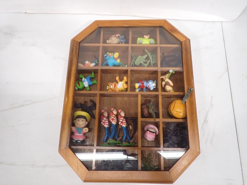 Lot of Smalls in a Shadowbox incl Muppet Figures, Peanuts Lucy, Waldo, etc (1 of 13)