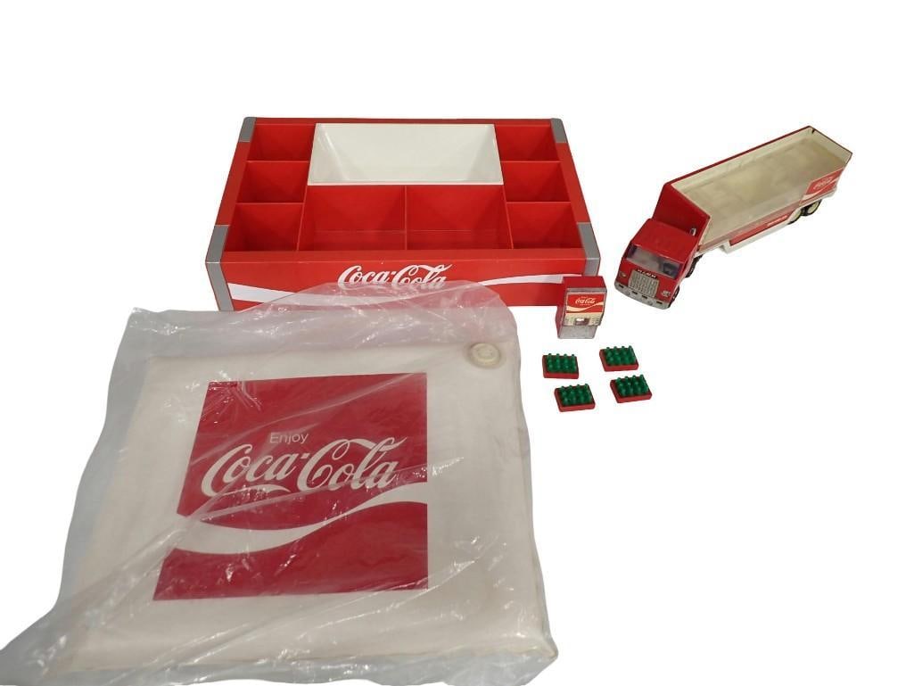 Coca Cola Lot including Toy Semi Mack Truck, Divided Serving Tray, etc (1 of 8)