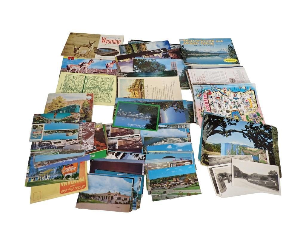 Lot of Vintage Postcards and Travel Ephemera - looks to be all United States: Lot of Vintage Postcards and Travel Ephemera - looks to be all United States All pictures are considered part of the description and should be examined carefully by bidders. Live Auctioneers is now of