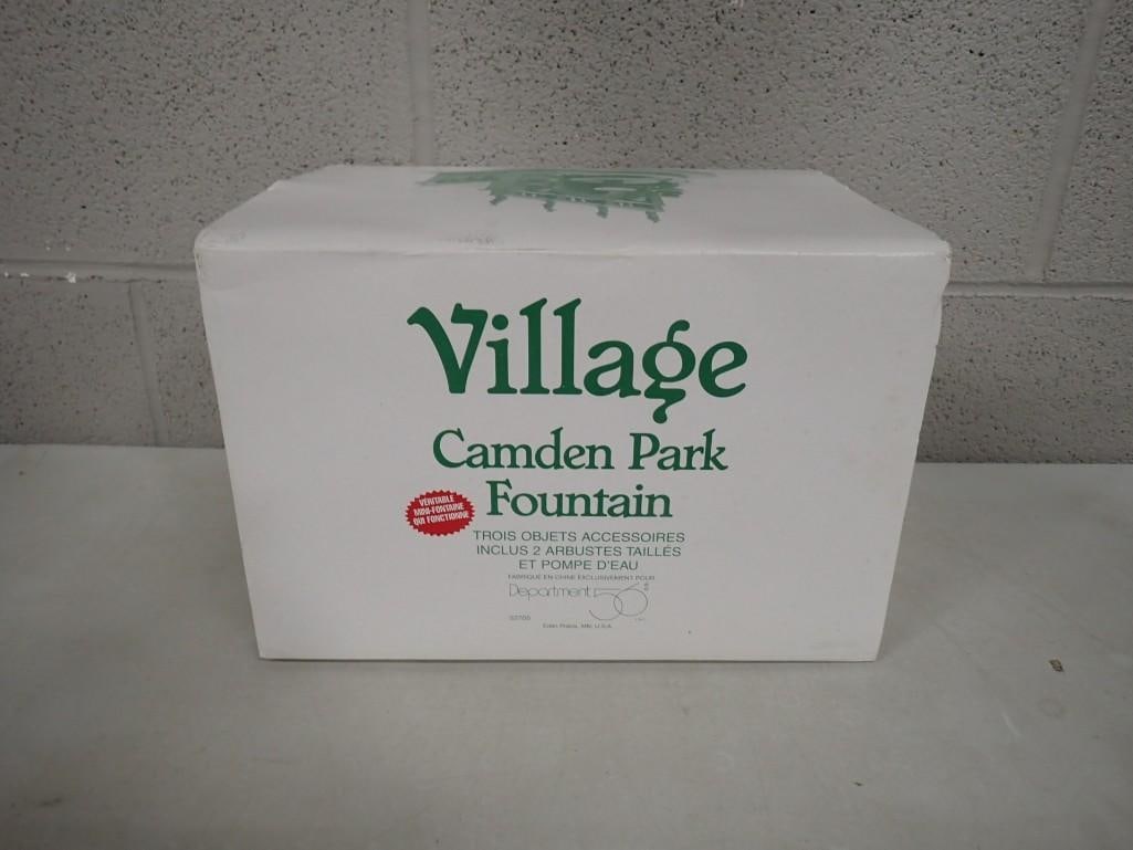 Department 56 Village Camden Park Fountain Set of 3 - real working fountain - with original box: Department 56 Village Camden Park Fountain Set of 3 - real working fountain - with original box All pictures are considered part of the description and should be examined carefully by bidders. Live Au