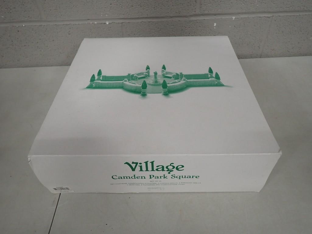 Department 56 Village Camden Park Square Set of 22 in original box: Department 56 Village Camden Park Square Set of 22 in original box All pictures are considered part of the description and should be examined carefully by bidders. Live Auctioneers is now offering Liv