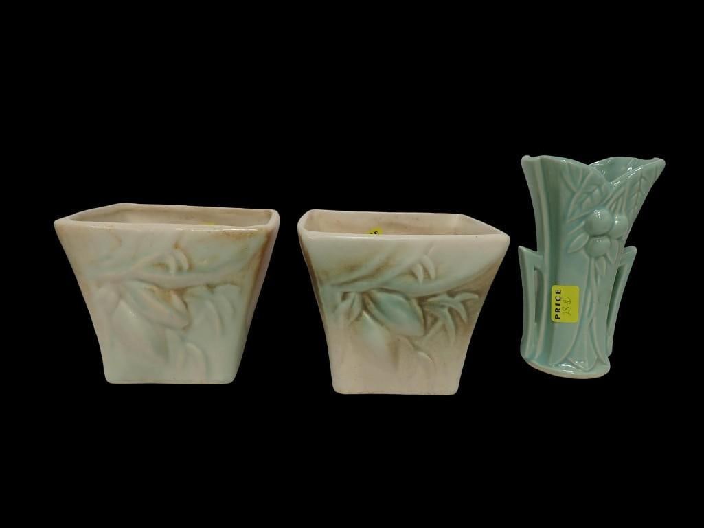 5 pc McCoy Pottery incl Teapot, Bud Vase, 2 Lily Bud Planters (1 of 15)