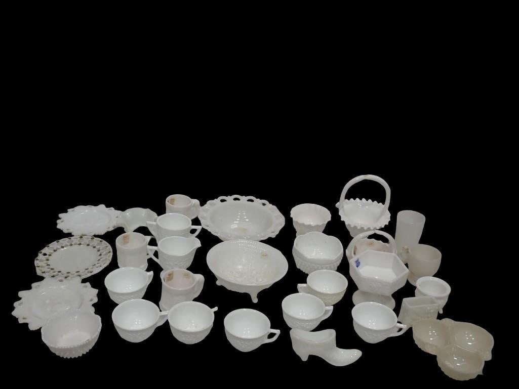 Lot of Asst Milk Glass incl Imperial, Fenton, Westmoreland, Antique, Etc (1 of 20)