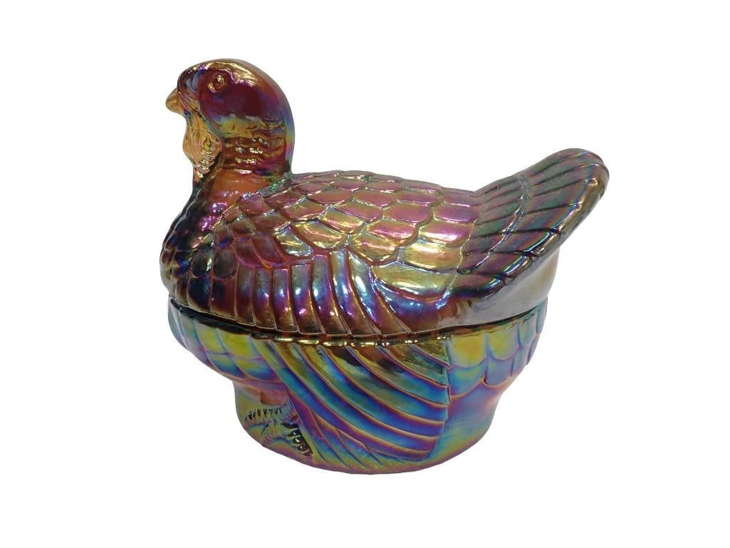 Imperial Glass Iridescent Turkey on Nest Carnival Glass (1 of 8)