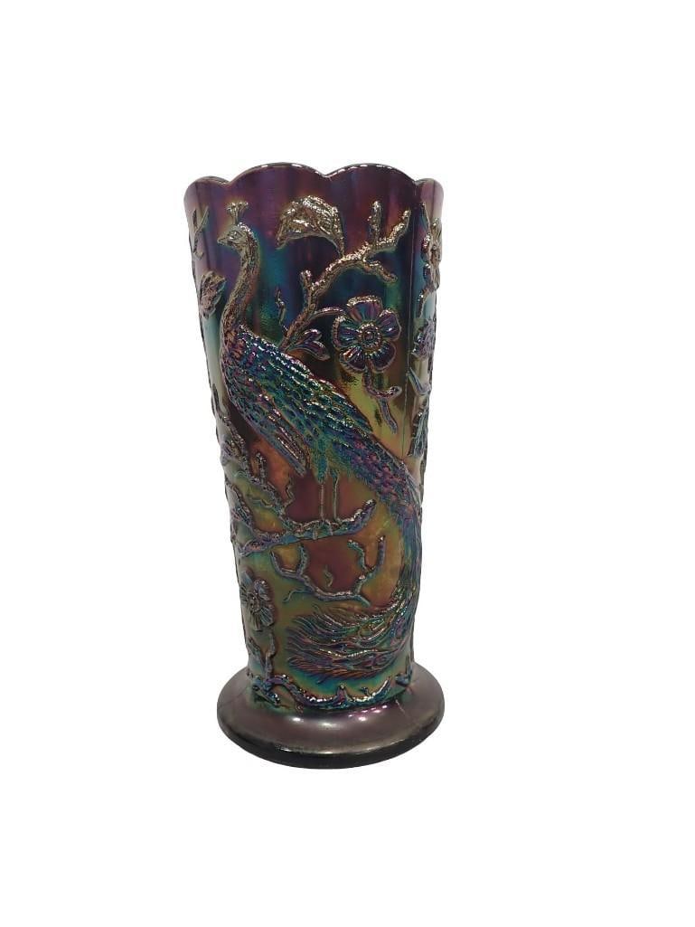 Fenton Carnival Glass Peacock Garden Pattern Dark Amethyst: Fenton Carnival Glass Peacock Garden Pattern Dark Amethyst All pictures are considered part of the description and should be examined carefully by bidders. Live Auctioneers is now offering Live Shippi