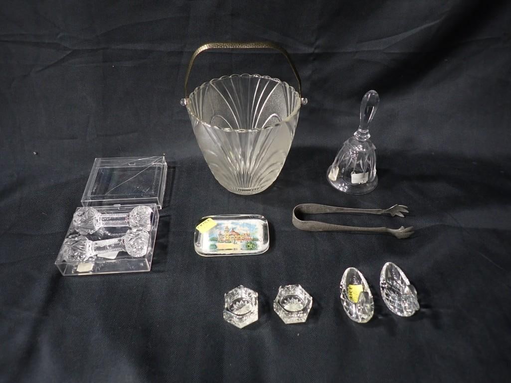 Ice Bucket with Tongs, Bell, Crystal Knife Stands, Salt Cellars, World's Columbian Exposition Chicag (1 of 18)