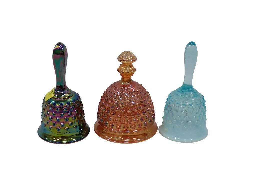 3 Hobnail Bells Asst Makers incl Fenton and Imperial Glass (1 of 8)