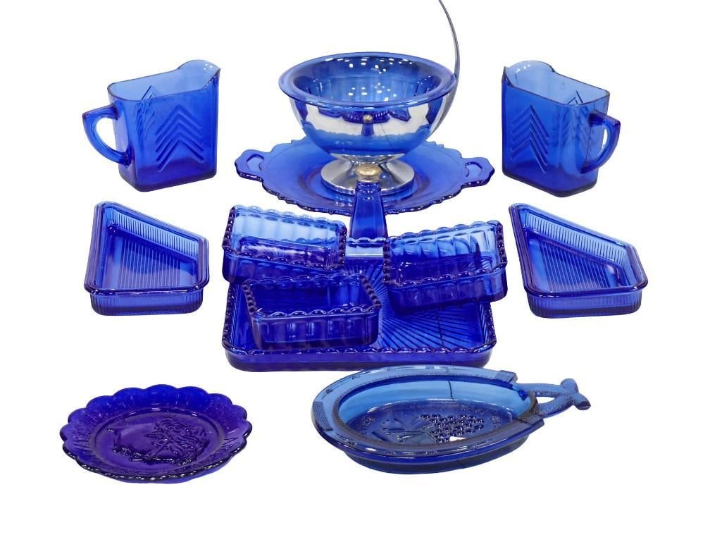Cobalt Blue Glass incl Imperial, Etc Serving Pieces (1 of 10)