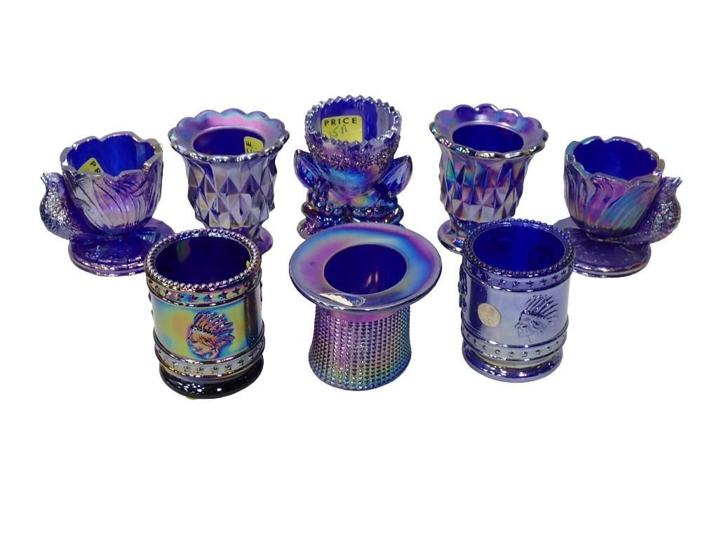 Asst Toothpick Holders incl Imperial Glass Hat, Bird, Blue Carnival Glass, Bunny Toothpick Holder, E: Asst Toothpick Holders incl Imperial Glass Hat, Bird, Blue Carnival Glass, Bunny Toothpick Holder, Etc All pictures are considered part of the description and should be examined carefully by bidders. 