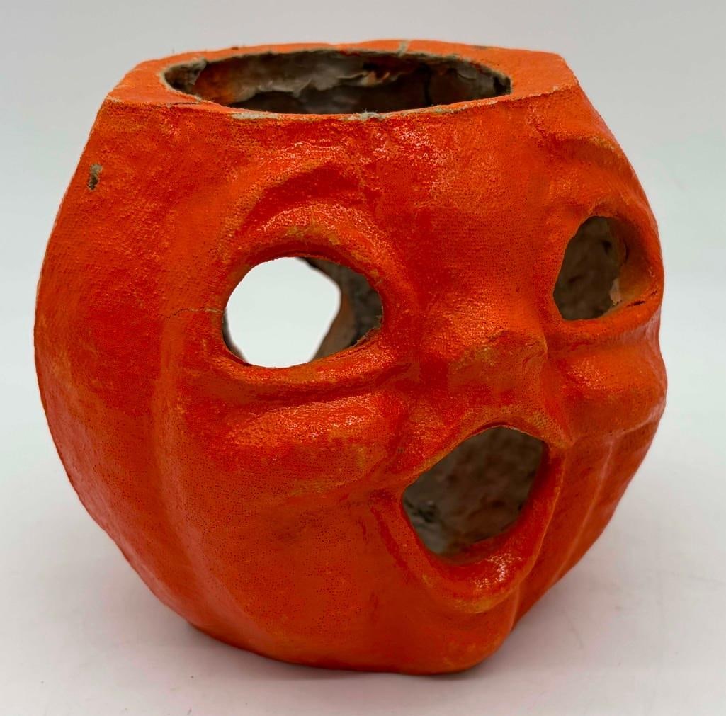 Vintage Jack-O-Lantern Paper Mache Double Sided Pumpkin (1 of 9)
