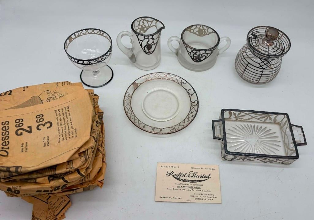 Reiffel & Husted Sterling Silver Overlay Cups Saucers Cream Sugar And More: Reiffel & Husted Sterling Silver Overlay Cups Saucers Cream Sugar And More. 13 Cups, 12 Saucers Plus Accessories, 29 Total Pcs. All Pictures Are Considered Part Of The Description And Should Be 