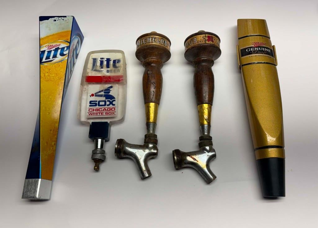 Lot Of 5 Vintage Beer Taps - Miller, Michelob & More (1 of 5)
