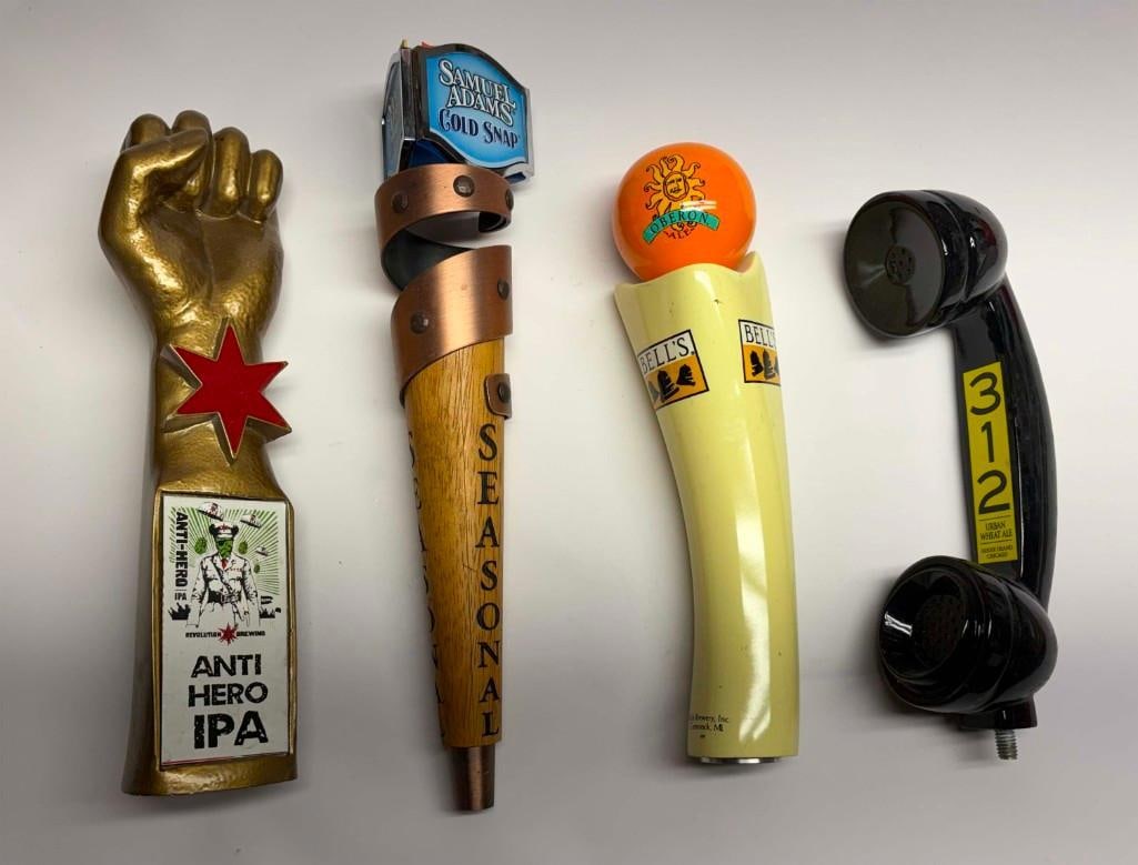 Lot Of 4 Vintage Beer Taps - Anti-Hero, Oberon Bells, 312 Urban & More (1 of 4)