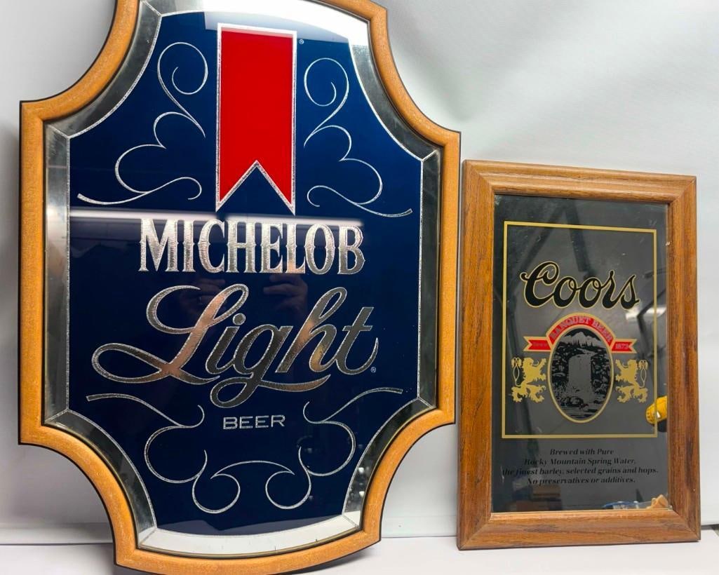 Vintage Advertising Beer Mirrors - Coors & Michelob (1 of 5)