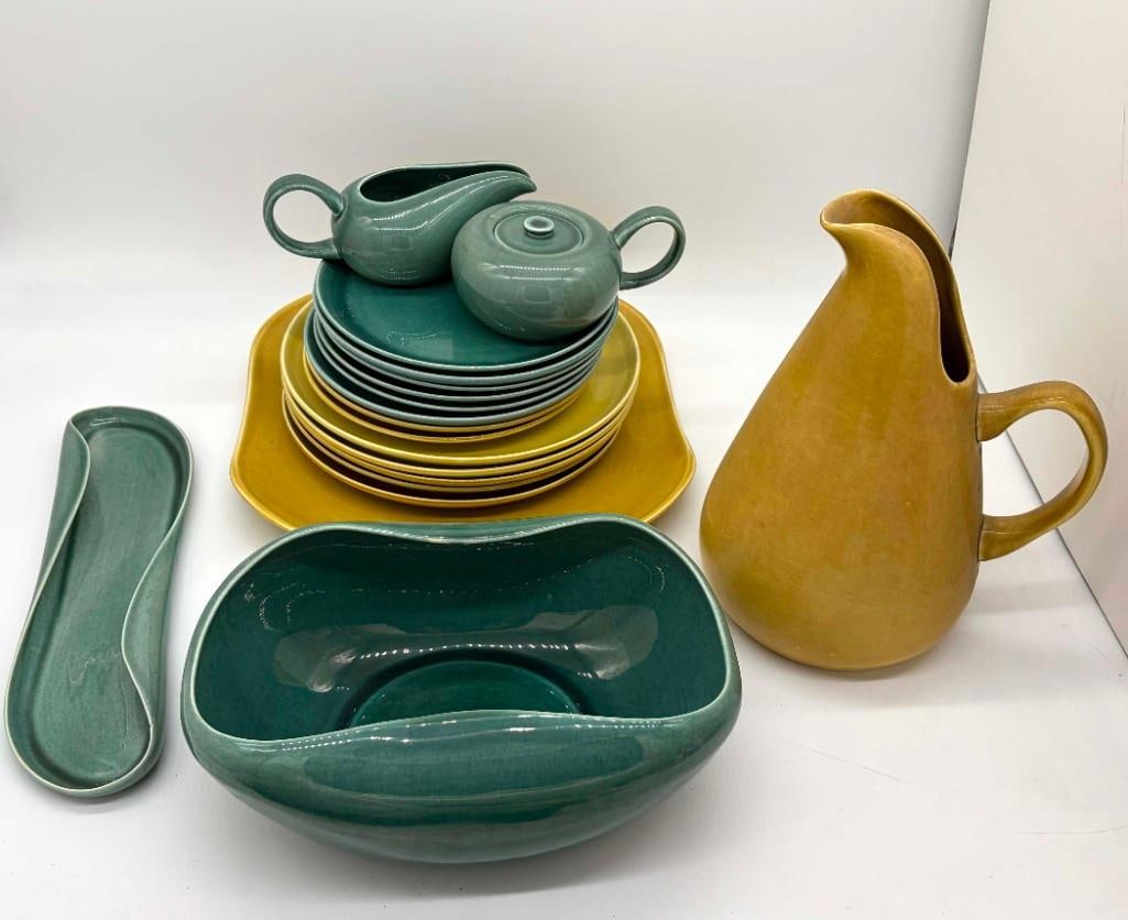 Russel Wright Mid Century Modern Dishes, Celery, Pitcher Cream Sugar Plates (1 of 13)