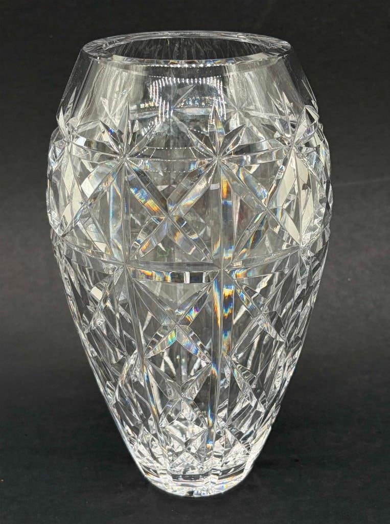 Waterford Crystal Diamond Design Signed Vase 9" (1 of 4)