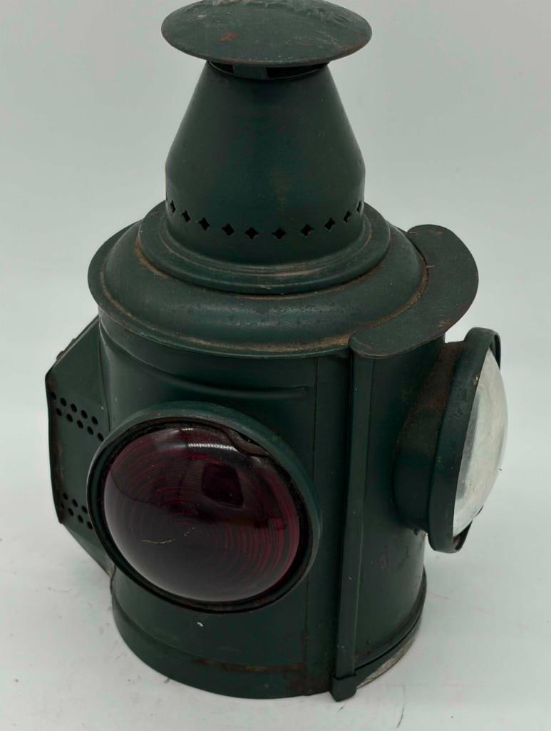 Antique Adlake Railroad Signal Lamp Lantern Green Paint (1 of 8)
