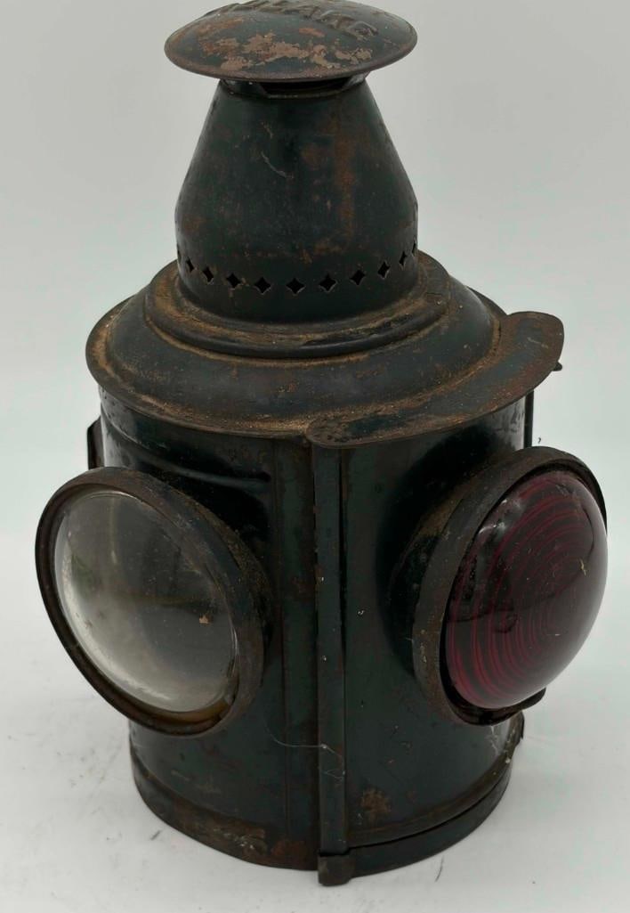 Antique Adlake Railroad Signal Lamp Lantern Black Paint (1 of 8)