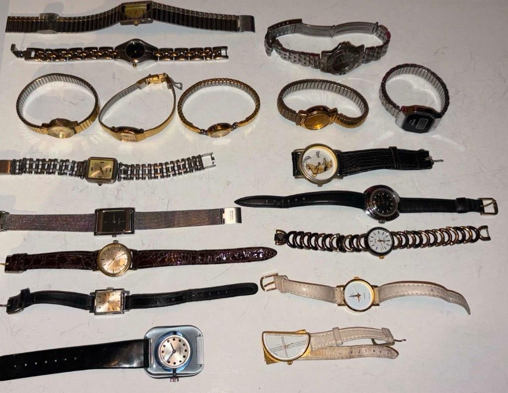 Lot Of 18 Ladies Wrist Watches: Lot Of 18 Ladies Wrist Watches. Untested As Is. . All Pictures Are Considered Part Of The Description And Should Be Examined Carefully By Bidders.. Live Auctioneers Is Now Offering Live Shipping Throu