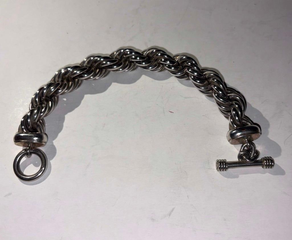 Sterling Silver Heavy Rope Bracelet 7" (1 of 6)
