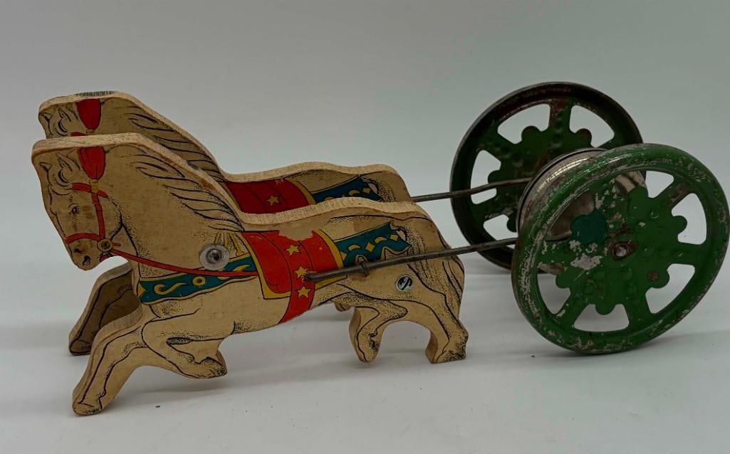 Antique / Vintage Wooden Horse Pull Toy (1 of 8)