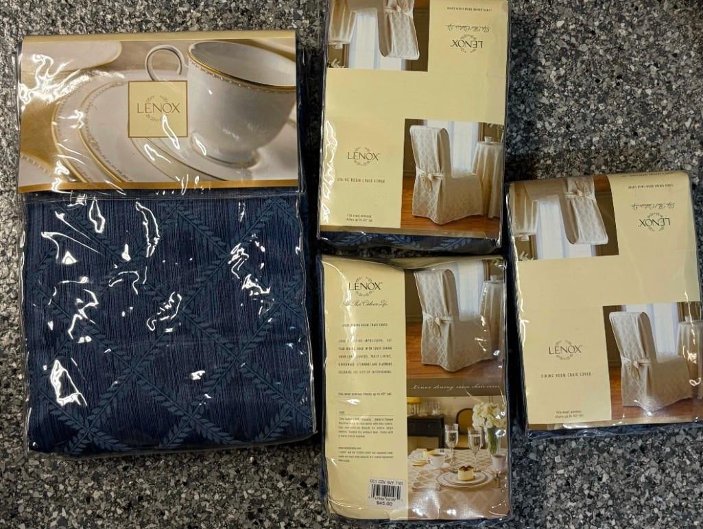 Nos Lenox Laurel Leaf Tablecloth Linen And 3 Chair Covers (1 of 5)