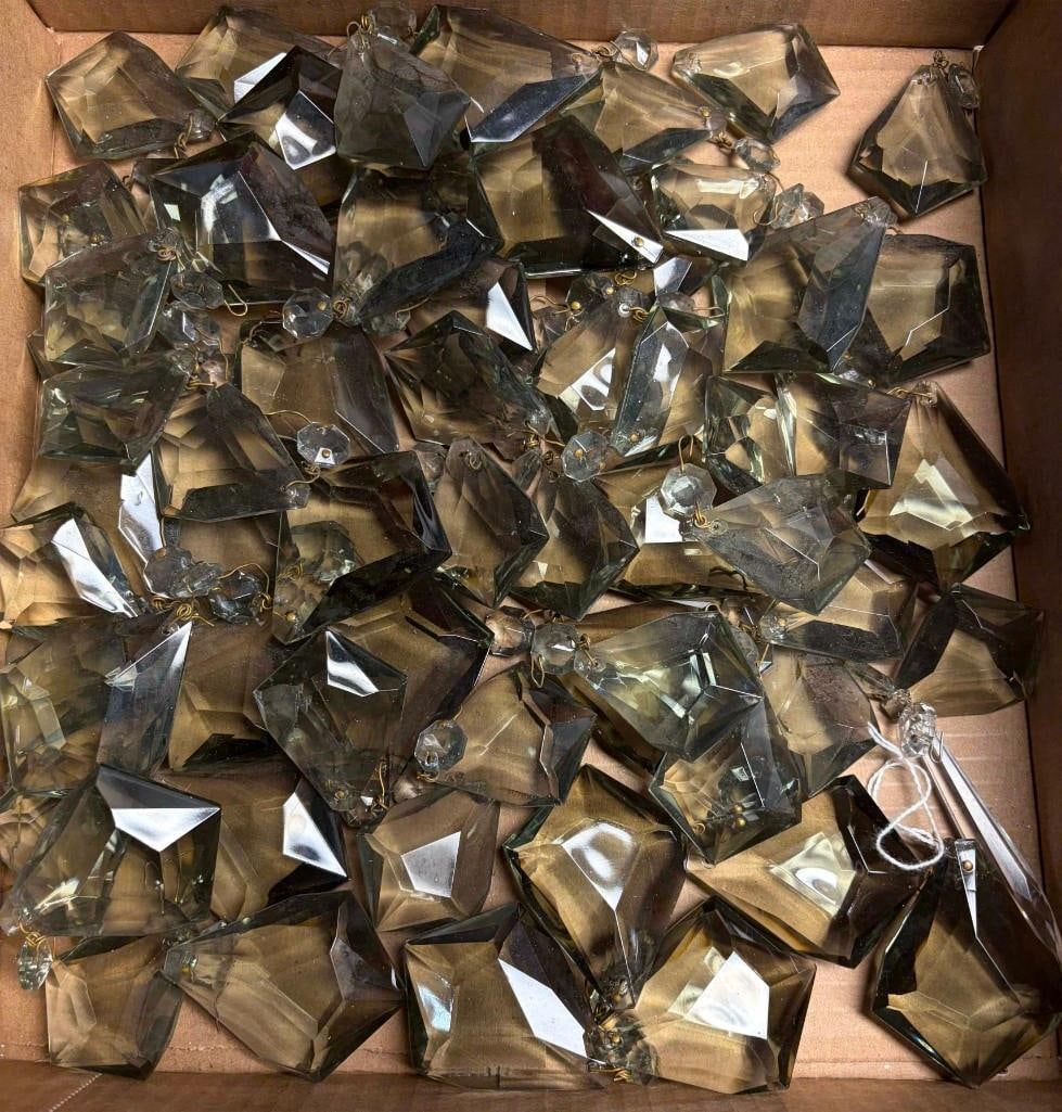 Lot Of Smoky Chandelier Crystals 2 Different Sizes (1 of 2)