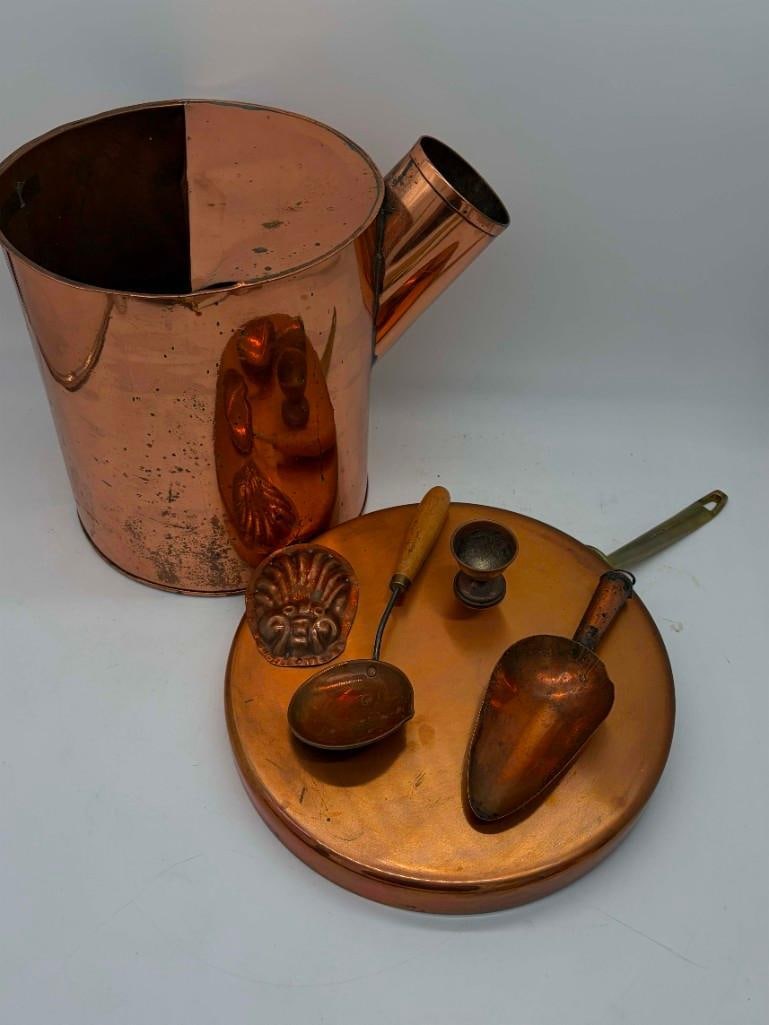 Lot Of Vintage Copper, Paul Revere Limited Frying Pan, Vessel And More (1 of 12)