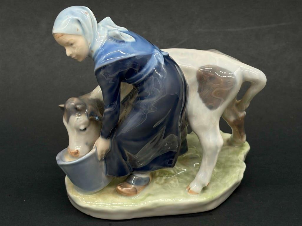 Royal Copenhagen 1st Quality 779 Girl With Calf Figurine (1 of 5)