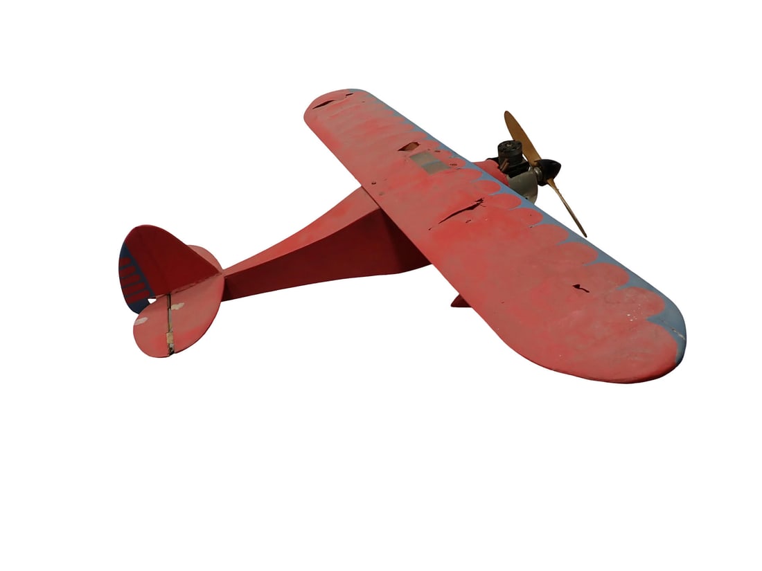Vintage Hand Made Model Airplane With Paper Skin & Gas Engine (1 of 14)