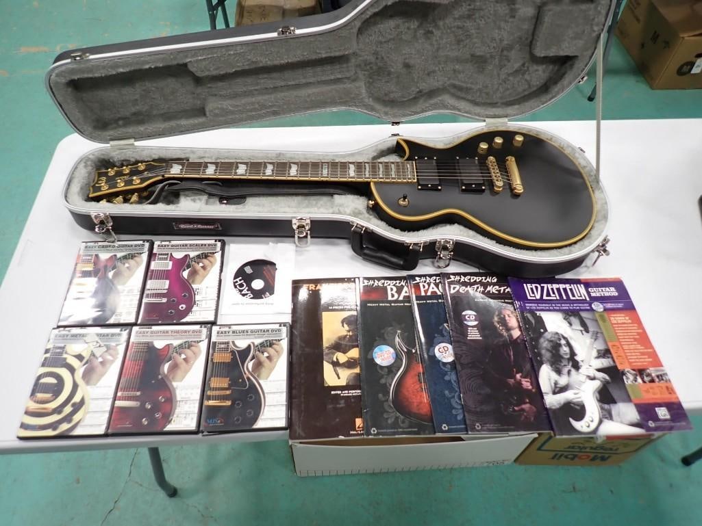 Esp Ltd Ec-1000 Electric Guitar With Case, Books And Dvds: Esp Ltd Ec-1000 Electric Guitar With Case, Books And Dvds. Great Condition, Never Used! . . All Pictures Are Considered Part Of The Description And Should Be Examined Carefully By Bidders.. Live Aucti