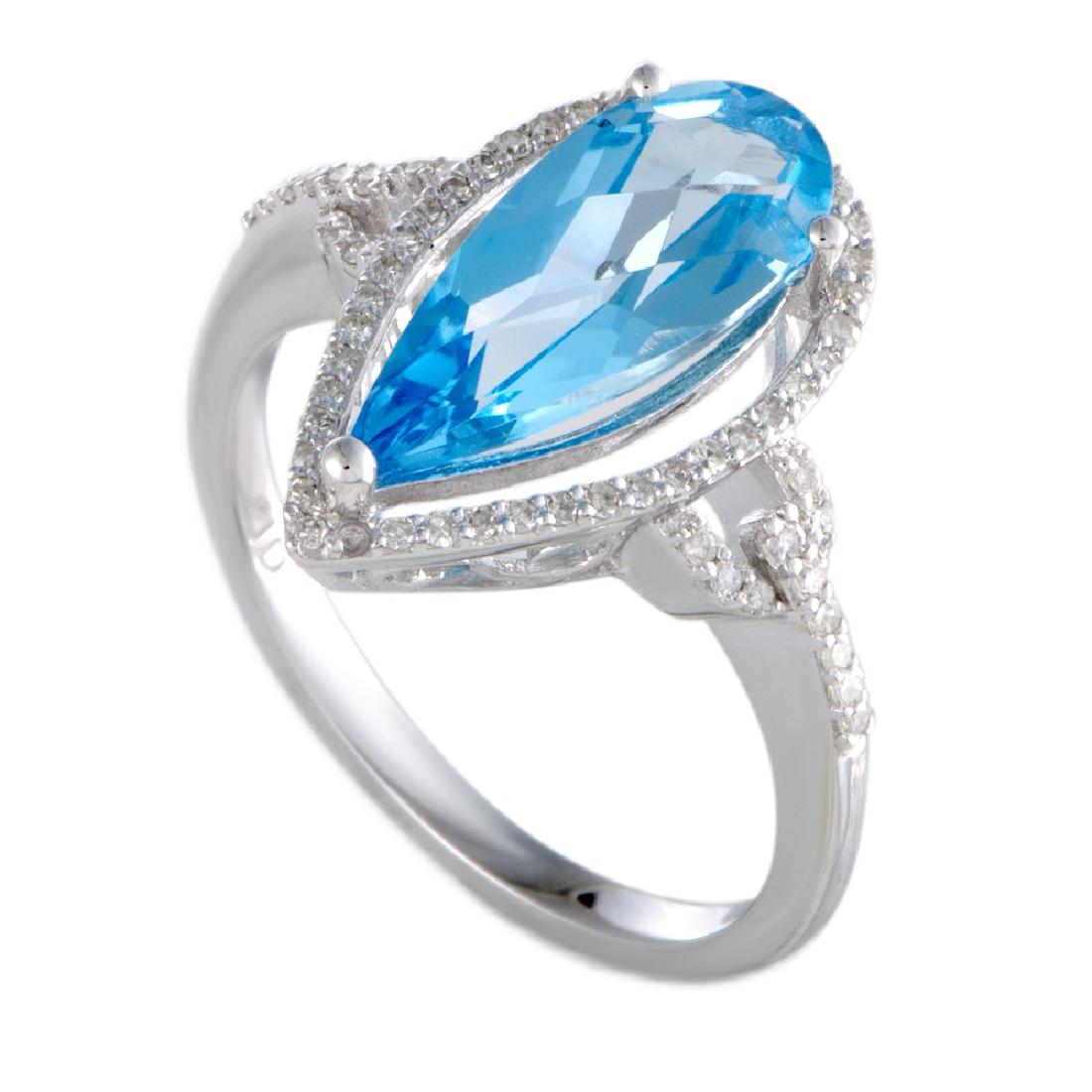 14K White Gold Diamonds and Pear Shaped Topaz Ring (1 of 1)