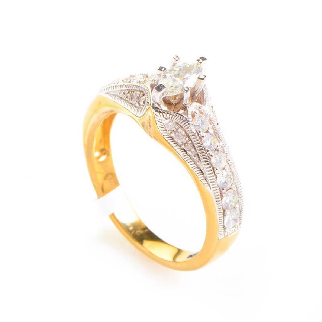 14K Yellow  White Gold Diamond Engagement Ring (1 of 1)